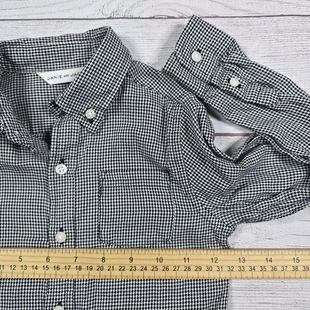 Janie & Jack Boy's Button Down Dress Shirt Size 4 Long Sleeve Cotton